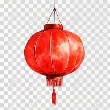red chinese lampion white backgrouns