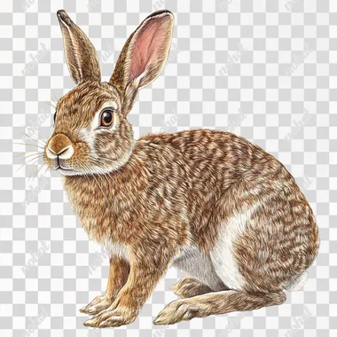 A rabbit painted in watercolor on a white background is suitable for use in PNG.