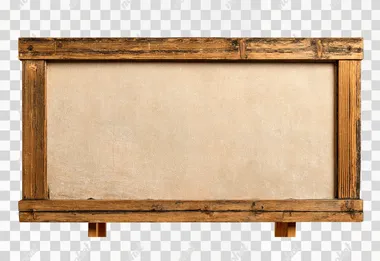 board wooden frame, white background,