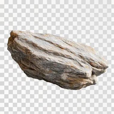 floating rock white background realistic