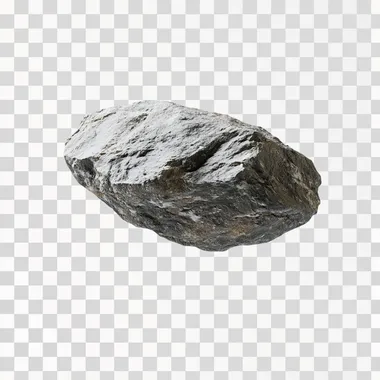 floating rock white background realistic