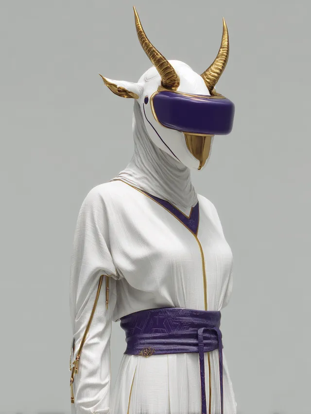 Futuristic Nefertari-Inspired Virtual Reality Character
