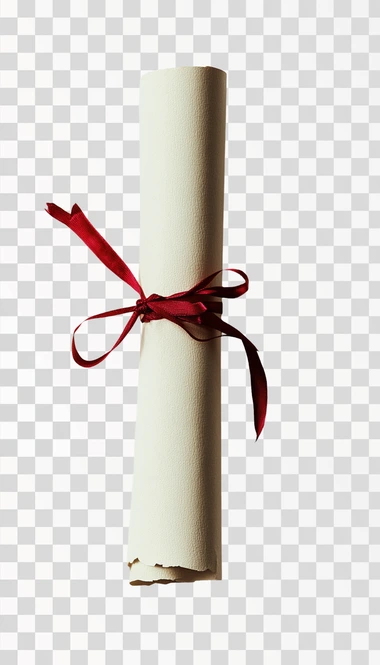 rolled diploma on white background ,bird eye,\35mm,