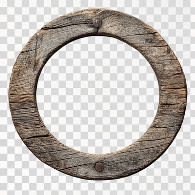 circular textured token border, white background, wood