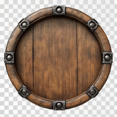 circular textured token border, white background, wood