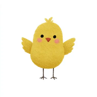 A cute yellow chicken , simple drawing style, white background, children's book illustration style, simple details, simple lines, watercolor, cute cartoon character design, full-body shot, cute and adorable. White background. Simple hand-drawn doodle art. Children's storybook illustration. Cute little baby animal in the air. Isolated on a white background.  --raw rofile t1cca81