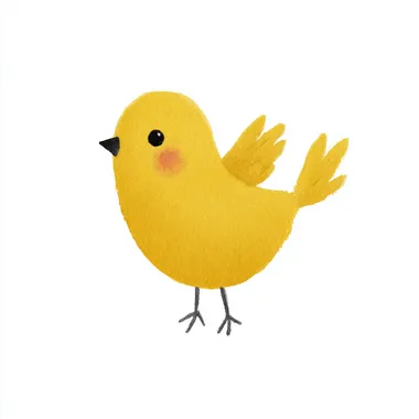 A cute yellow chicken , simple drawing style, white background, children's book illustration style, simple details, simple lines, watercolor, cute cartoon character design, full-body shot, cute and adorable. White background. Simple hand-drawn doodle art. Children's storybook illustration. Cute little baby animal in the air. Isolated on a white background.  --raw rofile t1cca81