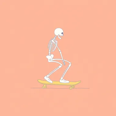 A Skeleton ridding a skateboard rofile bvb3b33