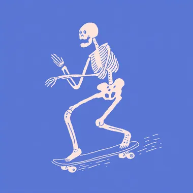 A Skeleton ridding a skateboard rofile bvb3b33