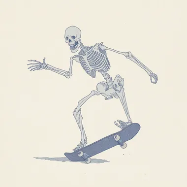A Skeleton ridding a skateboard rofile bvb3b33