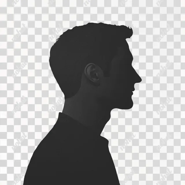 PNG Silhouette of a Man's Profile in Urban Setting - V 6.1 Design