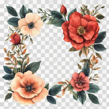 memorial sympathy watercolor flower frame vector illustration --s 250