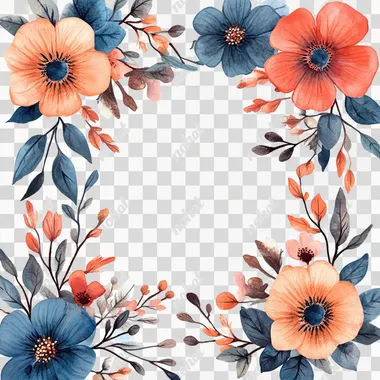 memorial sympathy watercolor flower frame vector illustration --s 250