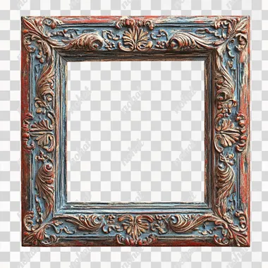 picture frame in Medieval art, on white background