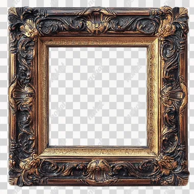 picture frame in Medieval art, on white background