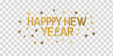 2025 New Year, happy new year simple vector logo design with text "HAPPY NEW YEAR" written in a golden-colored font and stars around the numbers on a white background, simple and minimal.