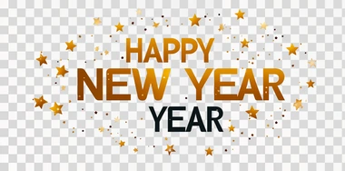 2025 New Year, happy new year simple vector logo design with text "HAPPY NEW YEAR" written in a golden-colored font and stars around the numbers on a white background, simple and minimal.