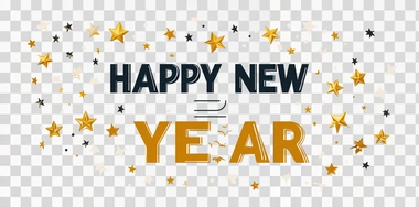2025 New Year, happy new year simple vector logo design with text "HAPPY NEW YEAR" written in a golden-colored font and stars around the numbers on a white background, simple and minimal.