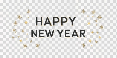 2025 New Year, happy new year simple vector logo design with text "HAPPY NEW YEAR" written in a golden-colored font and stars around the numbers on a white background, simple and minimal.