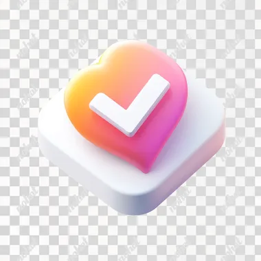 A validation icon with a checkmark inside, white background
