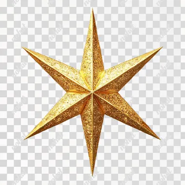 white background, Golden star of christmas, isolated on white background,