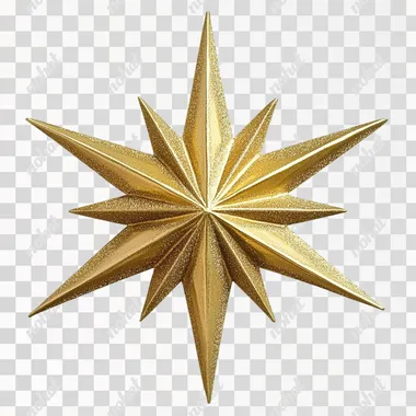 white background, Golden star of christmas, isolated on white background,