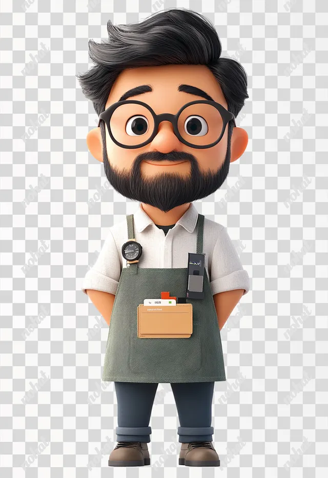 Stylish Designer: A Pixar-Inspired 3D Cartoon Character