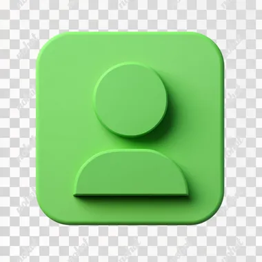 new user icon green color matte surface white background