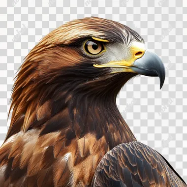 photo realistic Aquila chrysaetos on white