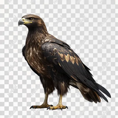 photo realistic Aquila chrysaetos on white