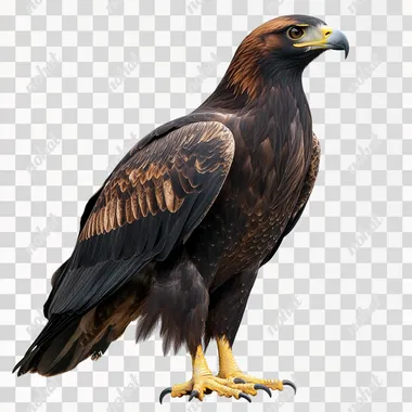 photo realistic Aquila chrysaetos on white