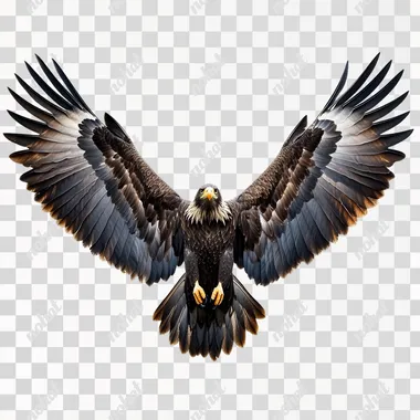 photo realistic Aquila chrysaetos on white