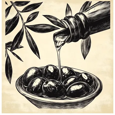 black and white olive oil commercial banner 40-50 style vintge