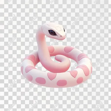 3D rendered, in the style of blender, cute snake graphic icon, white background with a 3D isometric view render in C4D using soft studio lighting at a high resolution and simple design, in the style of blender,