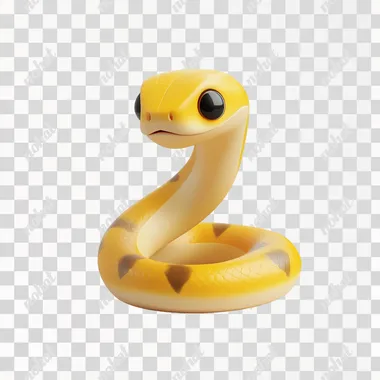 3D rendered, in the style of blender, cute snake graphic icon, white background with a 3D isometric view render in C4D using soft studio lighting at a high resolution and simple design, in the style of blender,