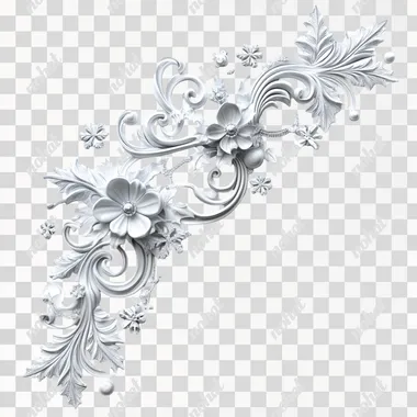 clay style,corner winter element decoration, white background