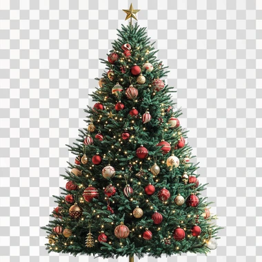 the image of a very beautiful lush Christmas tree decorated with various beautiful New Year decorations, high detail, ultrarealism, 8k quality, high detail, Christmas tree on a white background, fabulous Christmas tree, a tree of immense beauty