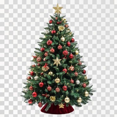 the image of a very beautiful lush Christmas tree decorated with various beautiful New Year decorations, high detail, ultrarealism, 8k quality, high detail, Christmas tree on a white background, fabulous Christmas tree, a tree of immense beauty