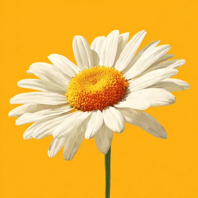 Beautiful White Daisy Flower with Yellow Center