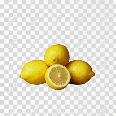 Three or four fresh lemons piled together look very delicious, with clear picture quality ar 16:9
