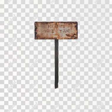 a square Western Movie signpost on a white blank background