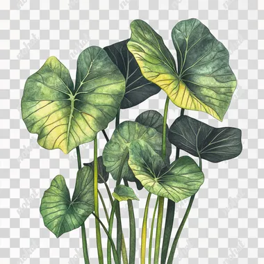Colocasia esculenta Illustrations