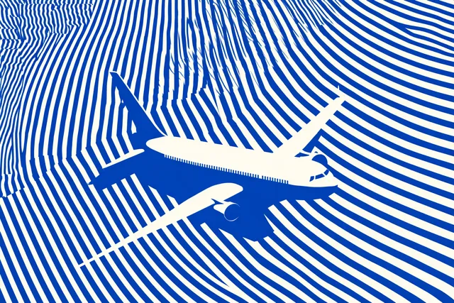 Whimsical Airplane in Flight - Children's Wallpaper Design