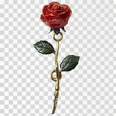 an image of a rose that can be used on a keychain, white background