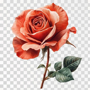 an image of a rose that can be used on a keychain, white background