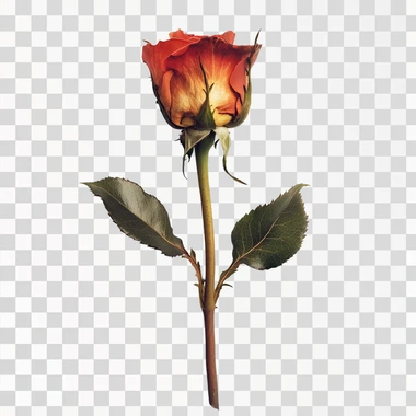 an image of a rose that can be used on a keychain, white background
