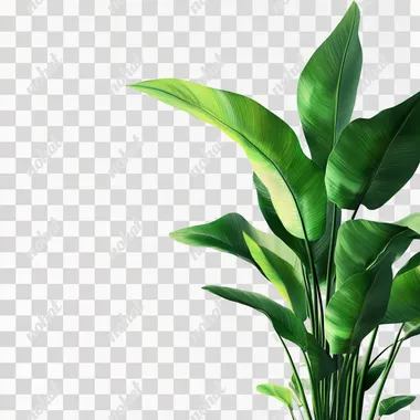 hyper realisitic, green indoor plant, white blank space as the background
