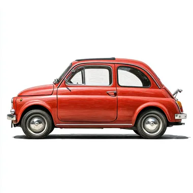 fiat car. side view. real img. no background