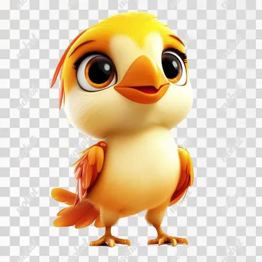 disney style, vector style, 3D style, funny baby tucan, colourful, whole body, adorable, nice, sweet, cuties, nice almond shaped smooth skin, looking straight ahead, in the move, smiling friendly, white background, raw style--ar25:32