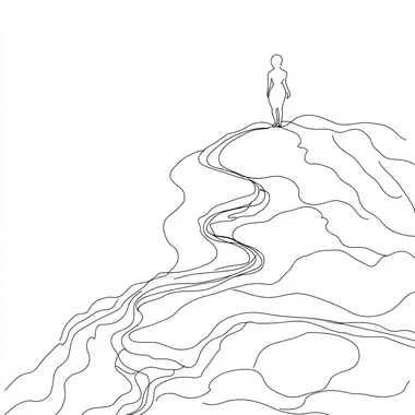 a mimalist single line drawing of 'A New Path to Success' --s 50